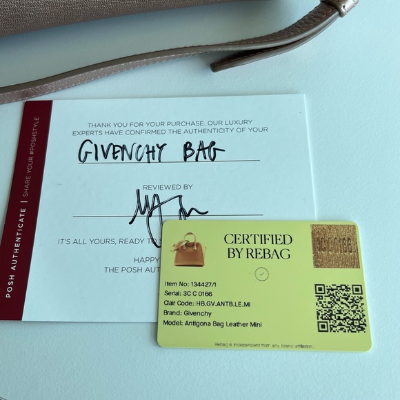 Givenchy Metallic Sugar Goatskin Mini Antigona Rose Gold Light Pink - Picture 16 of 16